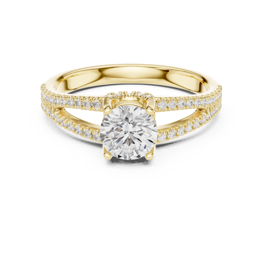 Gold Radiance Bloom Classic Engagement Ring Right View