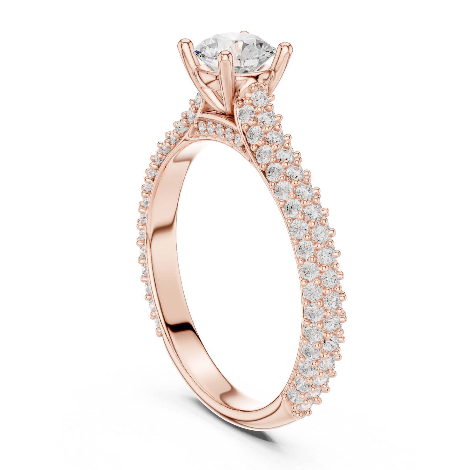  Rose Gold Enchanted Promise Solitaire Elegance Ring Left View