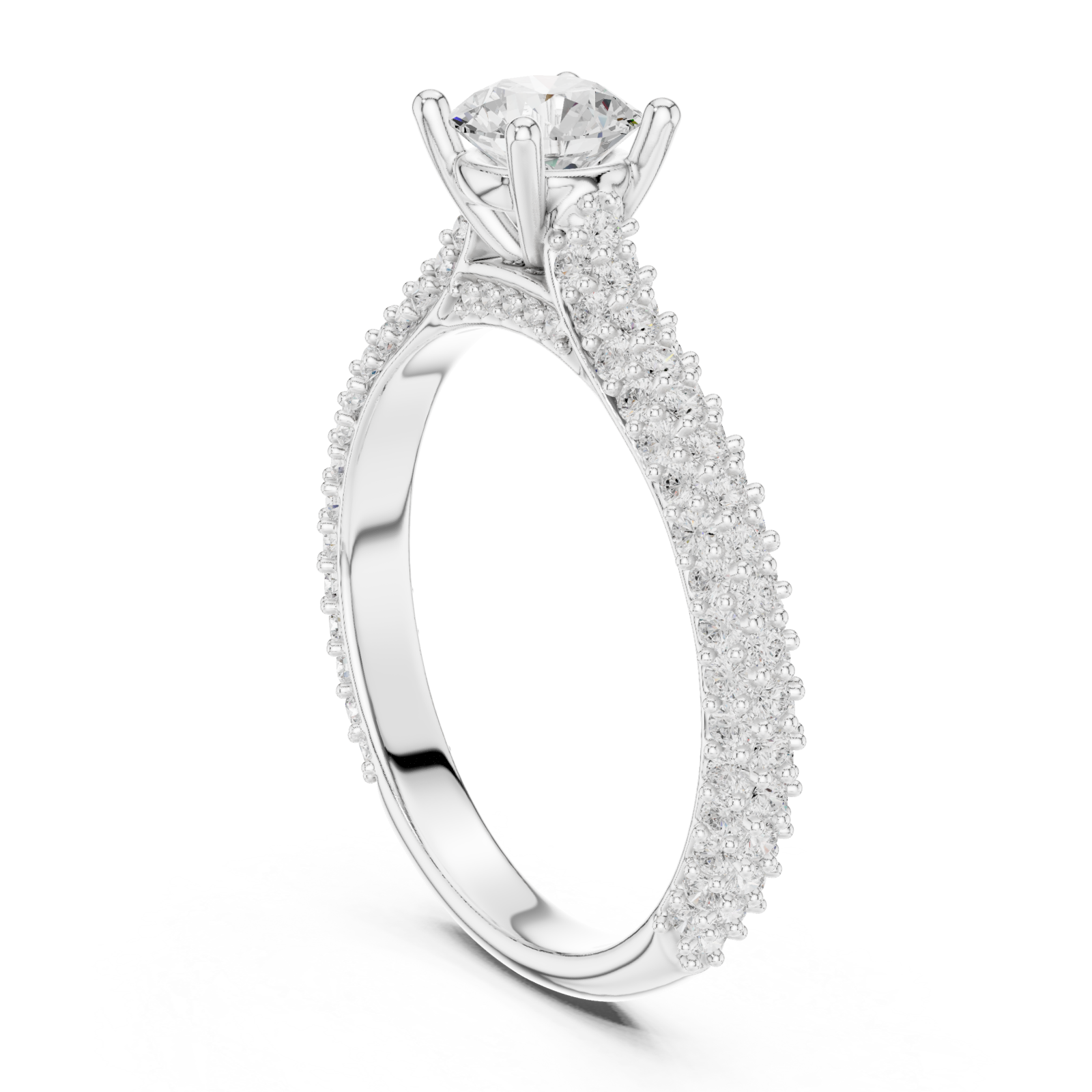  White Gold Enchanted Promise Solitaire Elegance Ring Left View