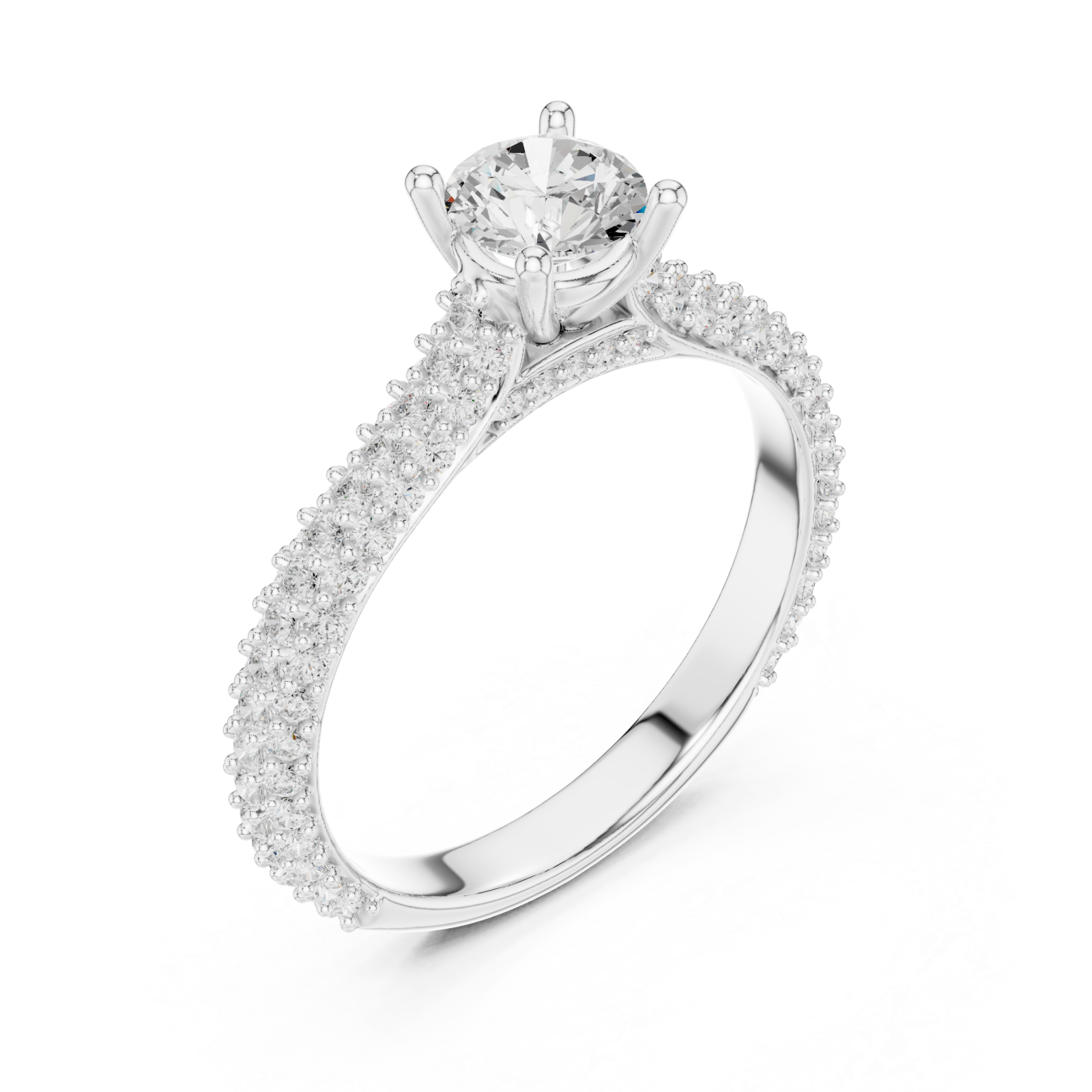  White Gold Enchanted Promise Solitaire Elegance Ring Right View