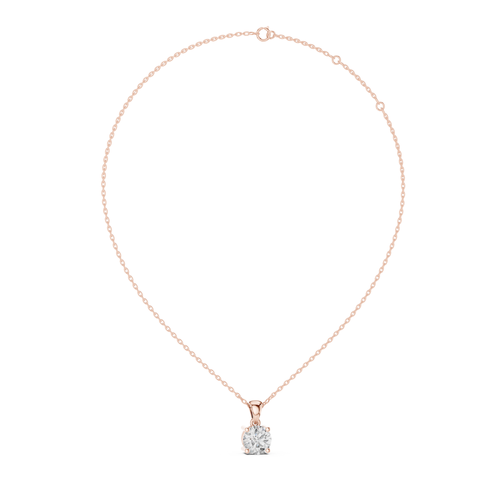  Rose Gold Infinity Whisper Signature Solitaire Pendant Left View
