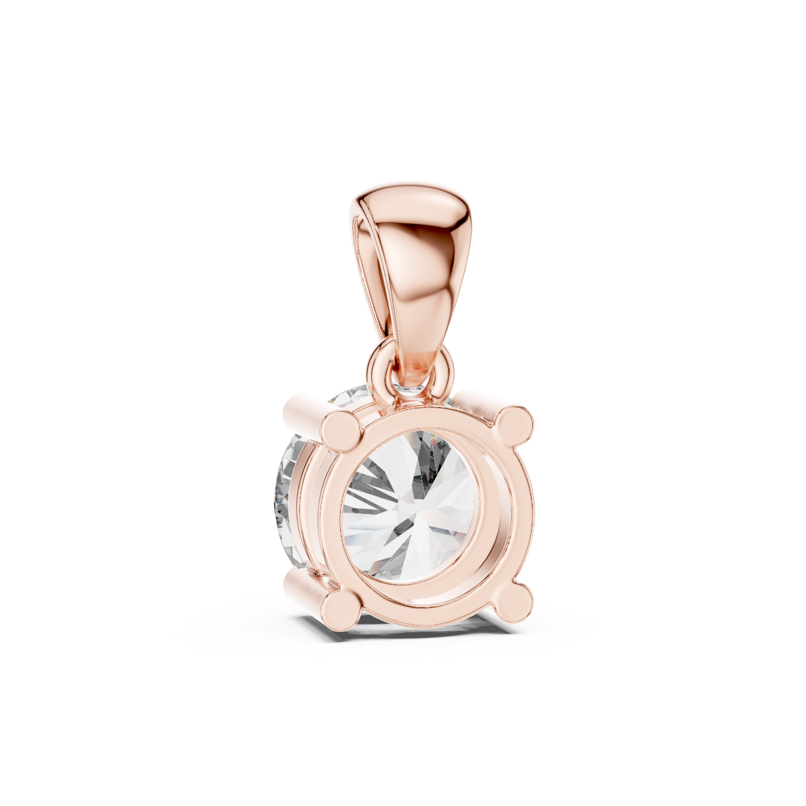  Rose Gold Infinity Whisper Signature Solitaire Pendant Front View