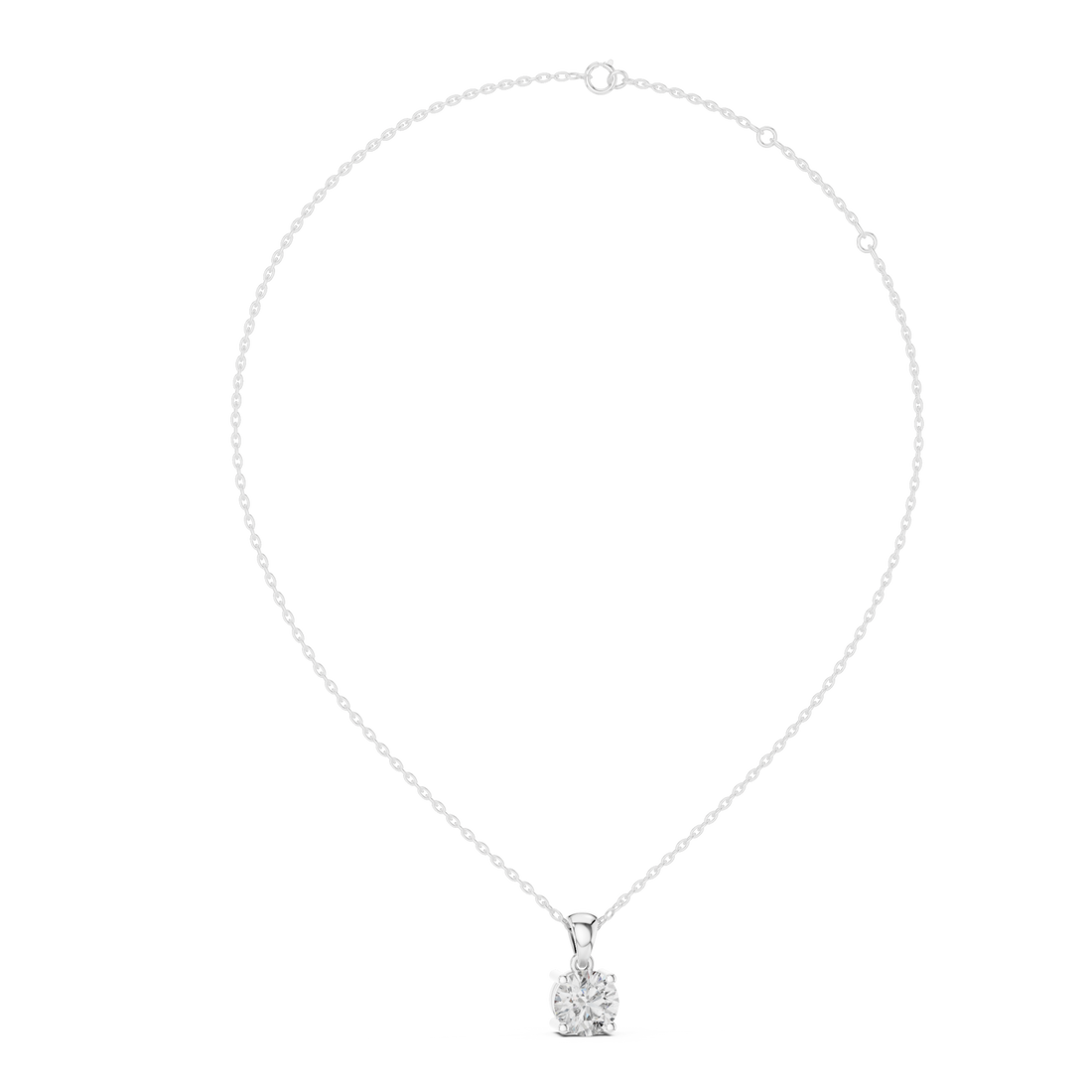  White Gold Infinity Whisper Signature Solitaire Pendant Right View