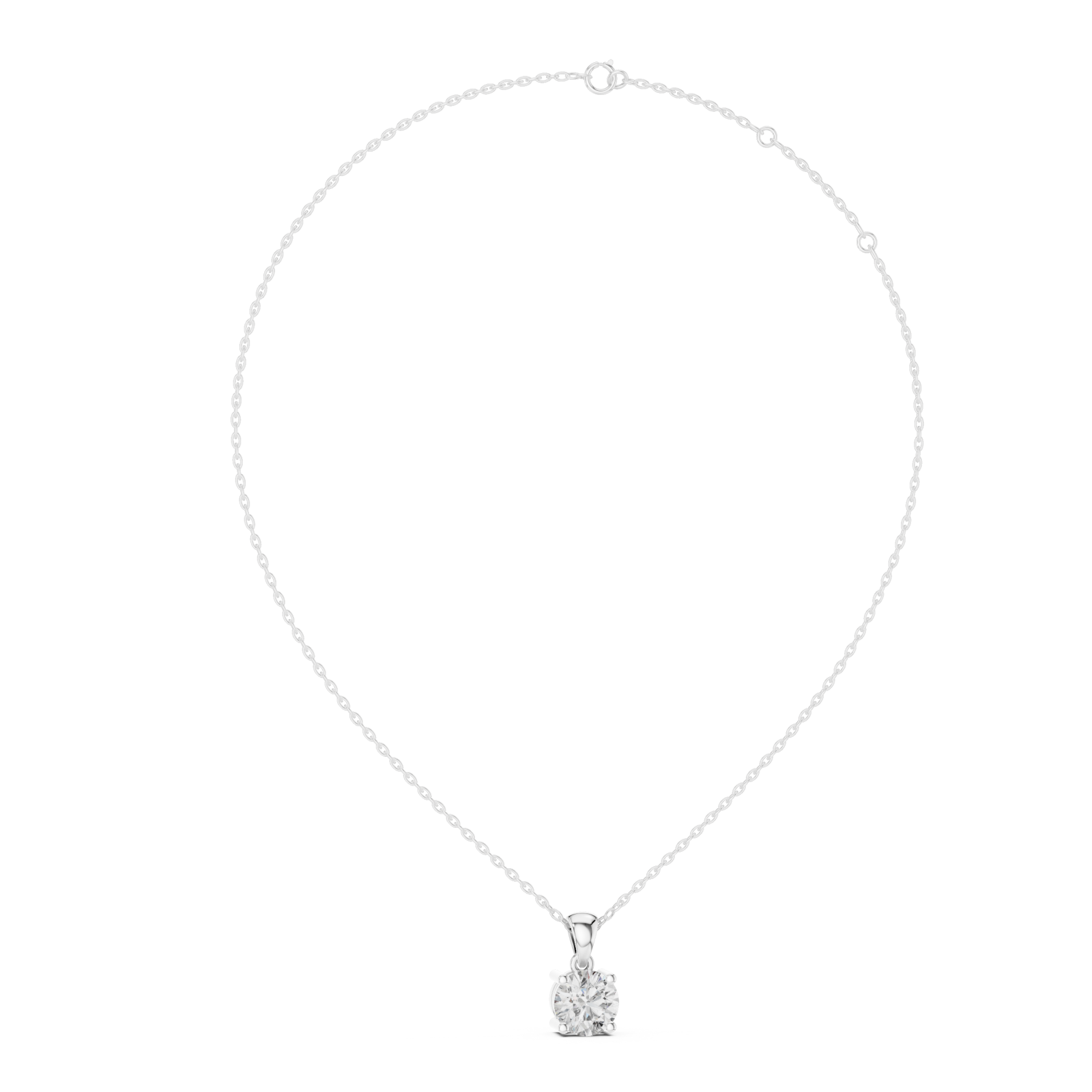  White Gold Infinity Whisper Signature Solitaire Pendant Left View