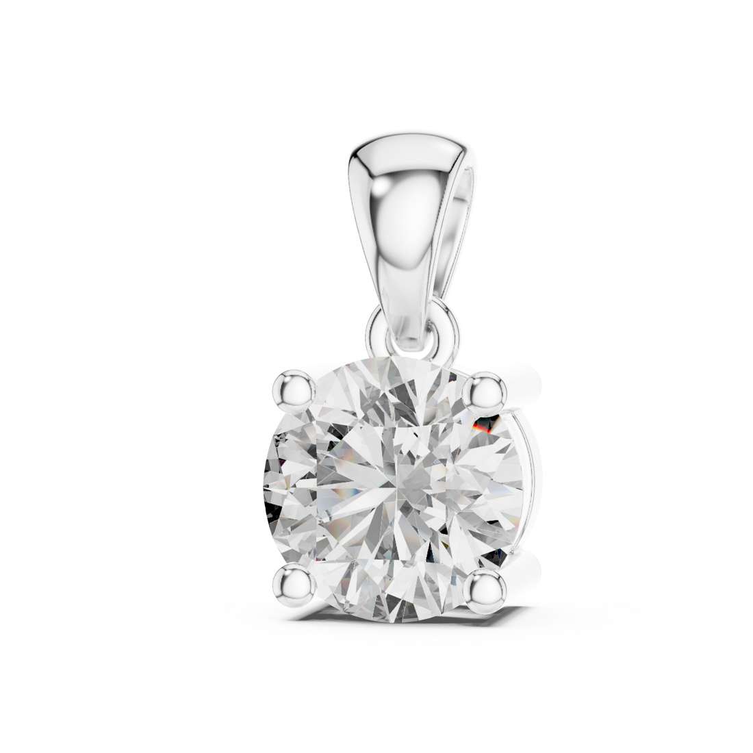  White Gold Infinity Whisper Signature Solitaire Pendant Right View