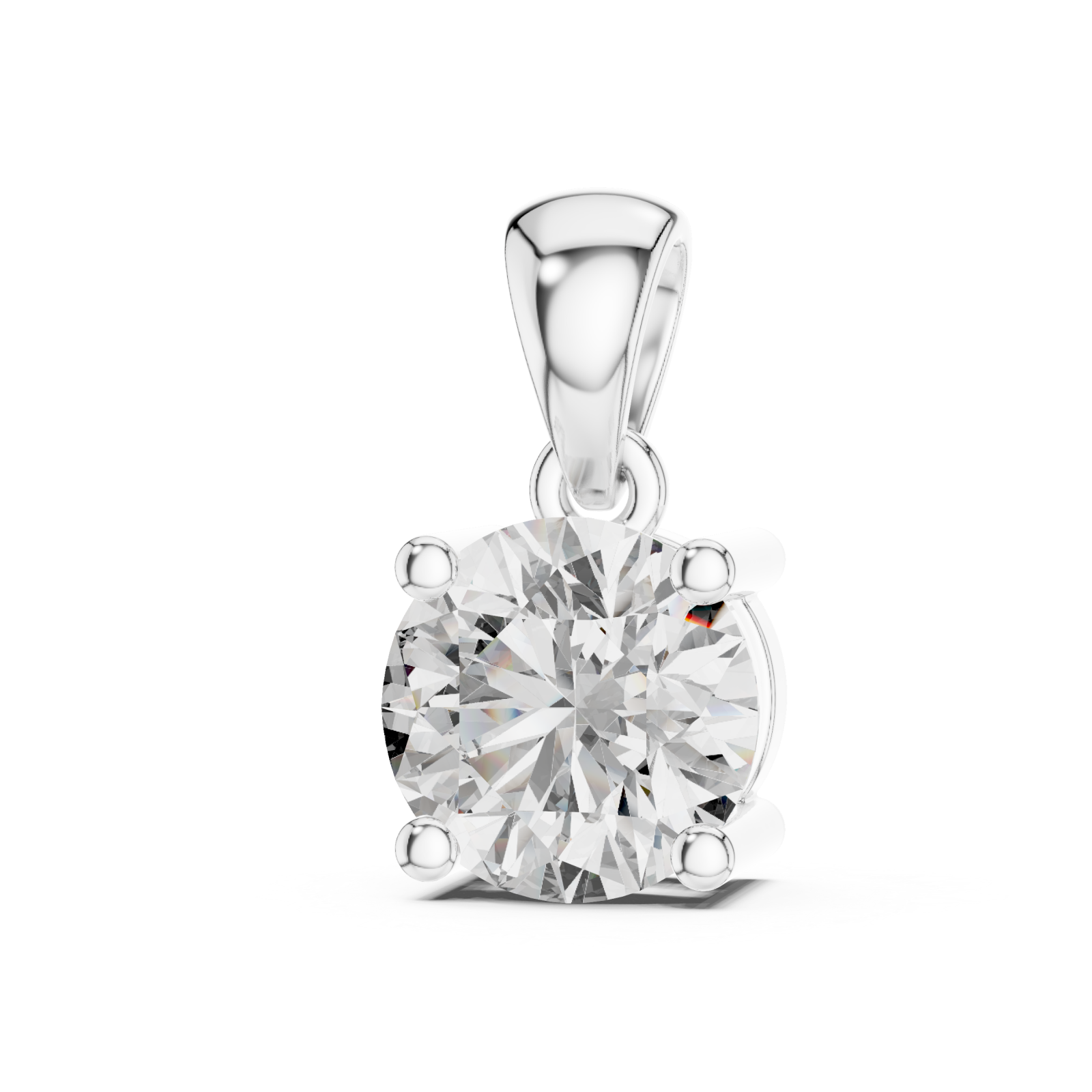  White Gold Infinity Whisper Signature Solitaire Pendant Right View