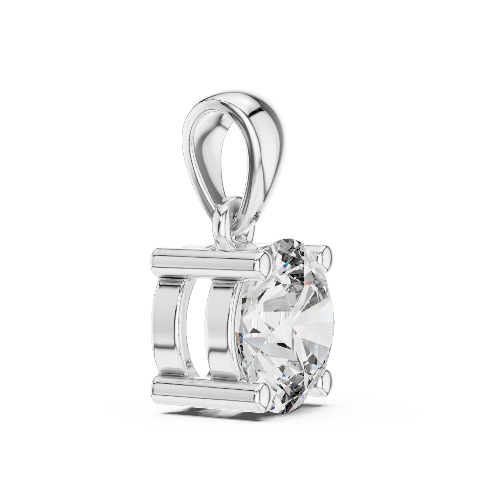  White Gold Infinity Whisper Signature Solitaire Pendant Side View