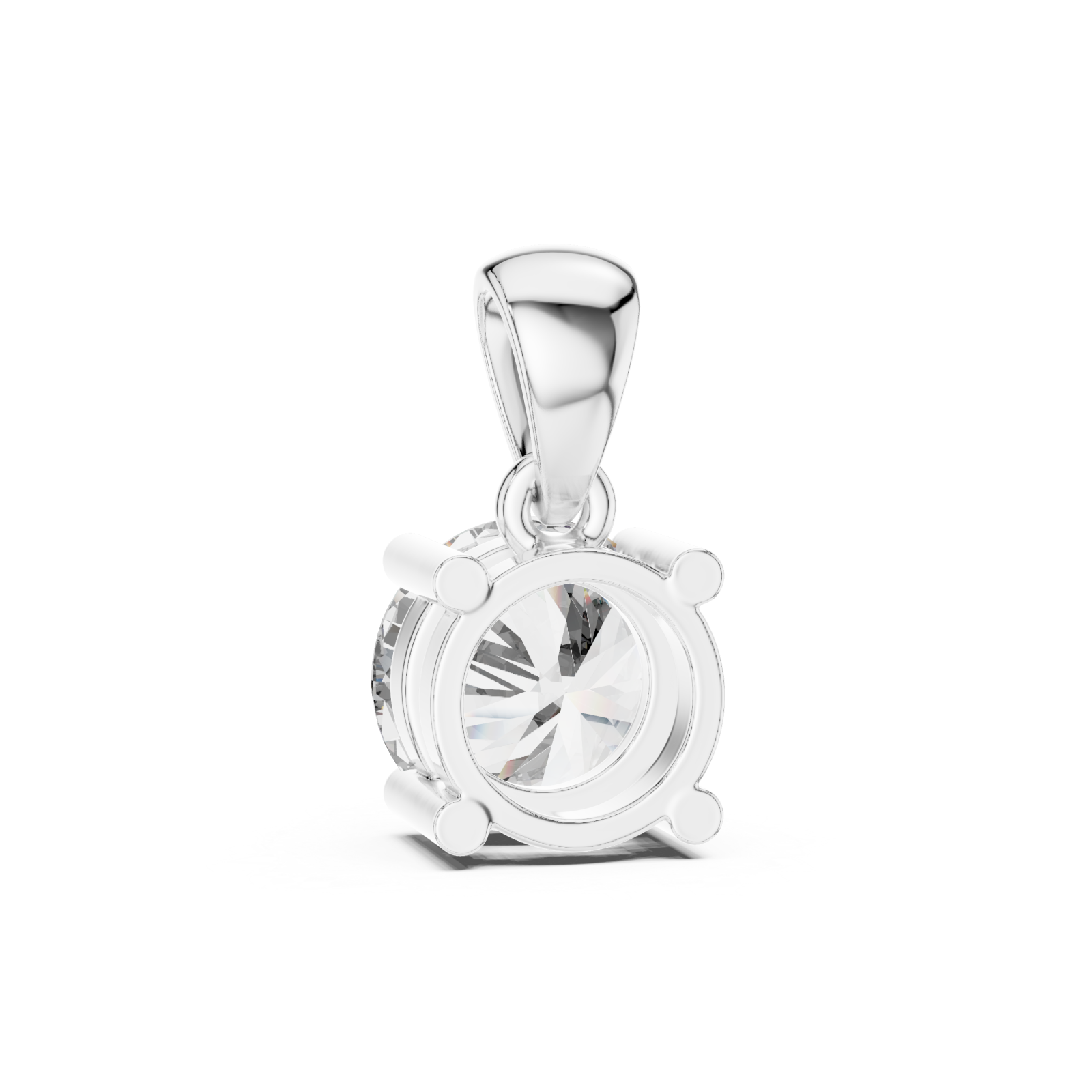  White Gold Infinity Whisper Signature Solitaire Pendant Front View