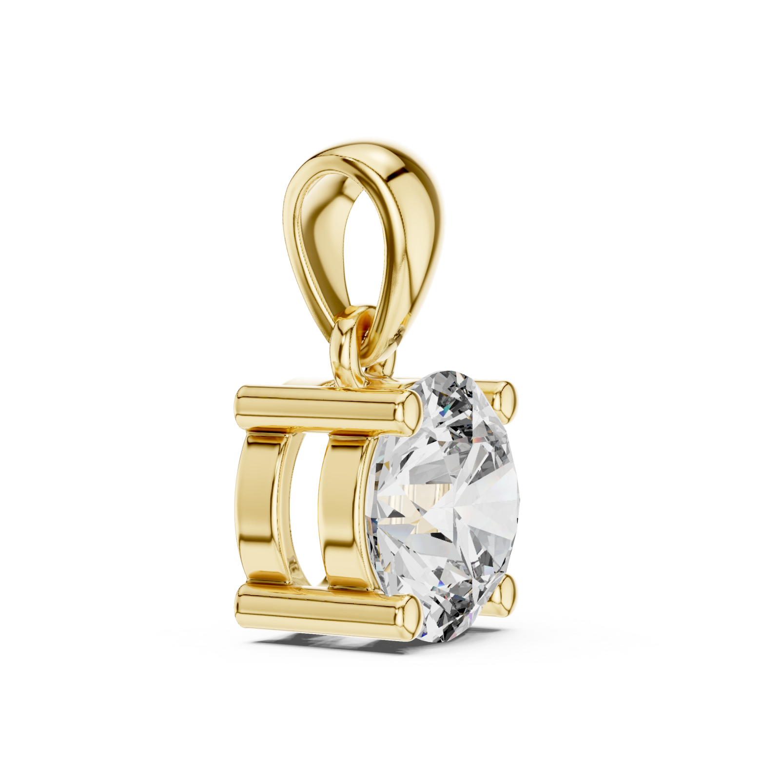  Gold Infinity Whisper Signature Solitaire Pendant Side View