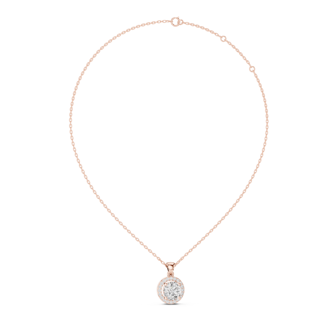  Rose Gold Serene Bloom Light Reflection Pendant Right View