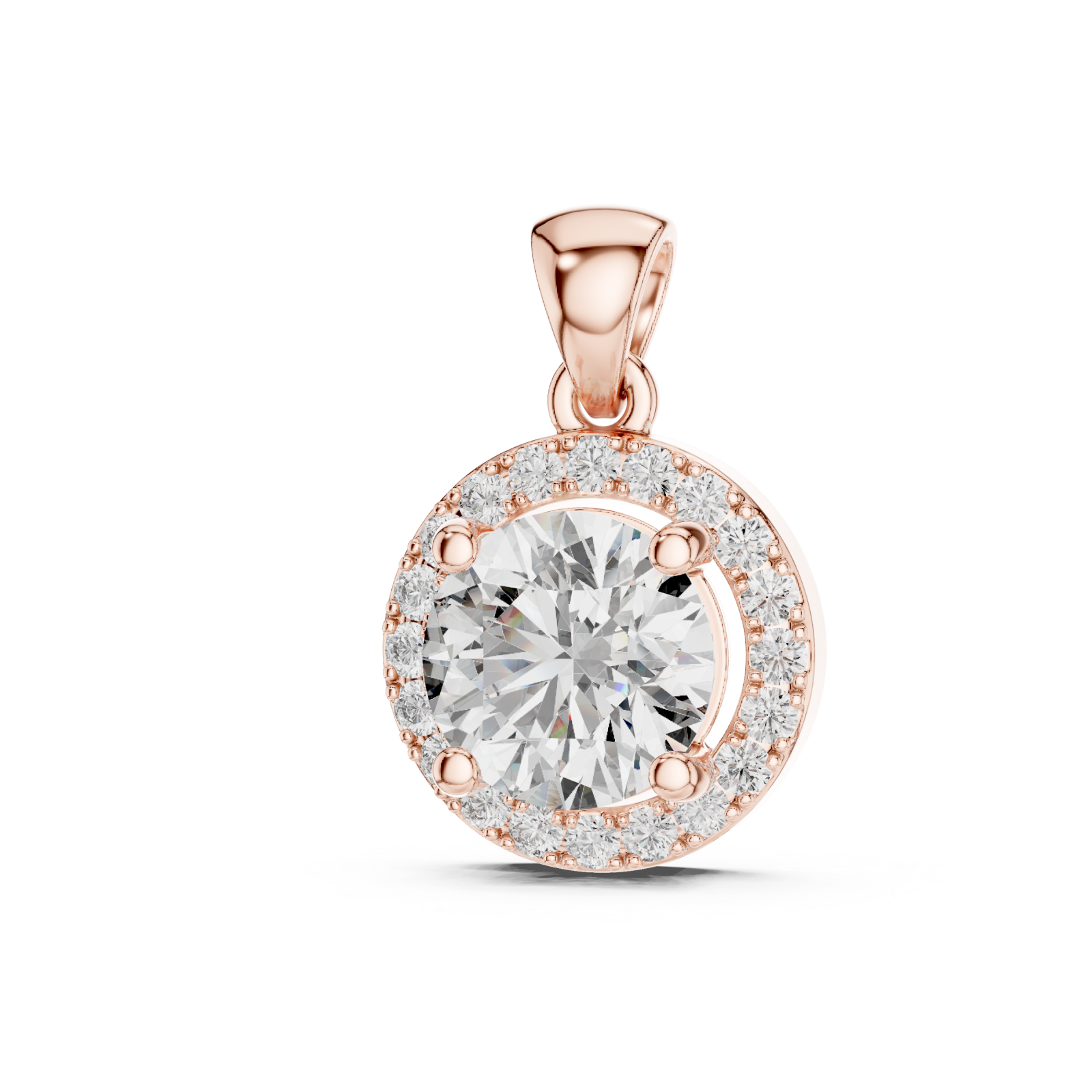  Rose Gold Serene Bloom Light Reflection Pendant Right View
