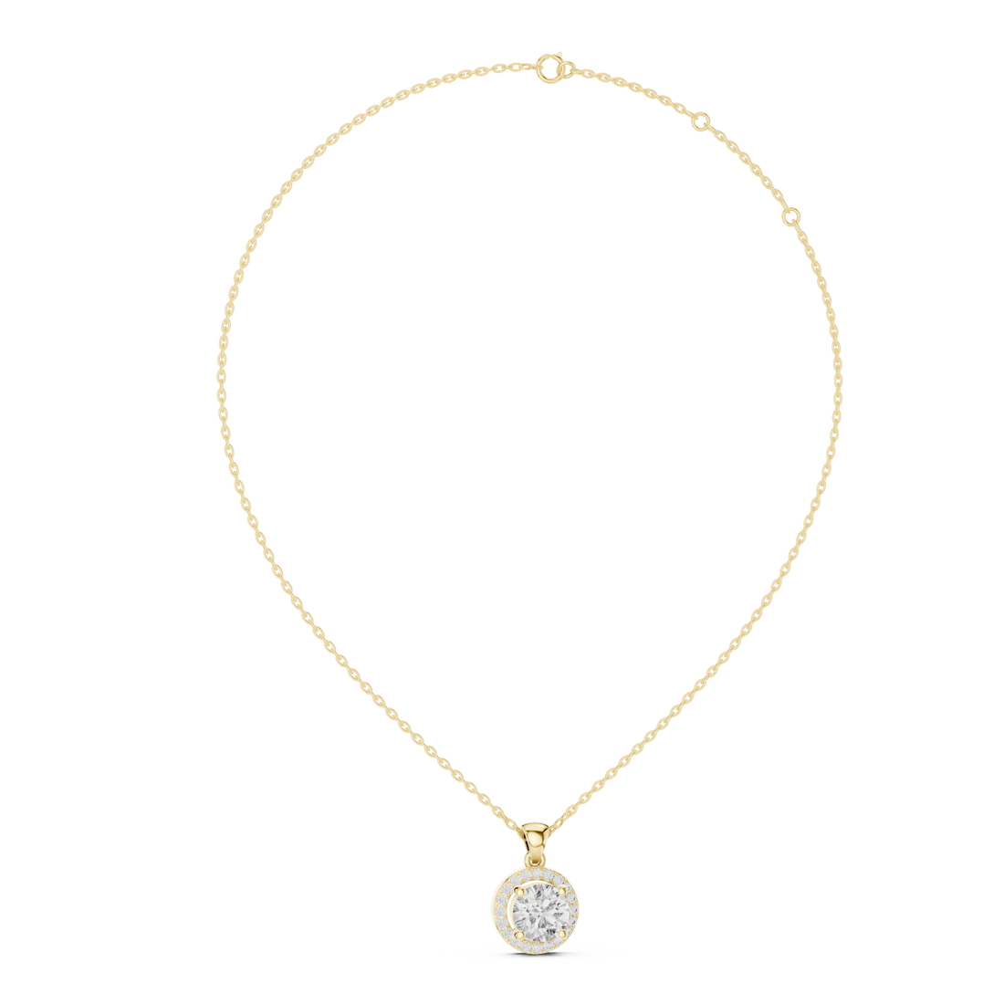 Gold Serene Bloom Light Reflection Pendant Right View