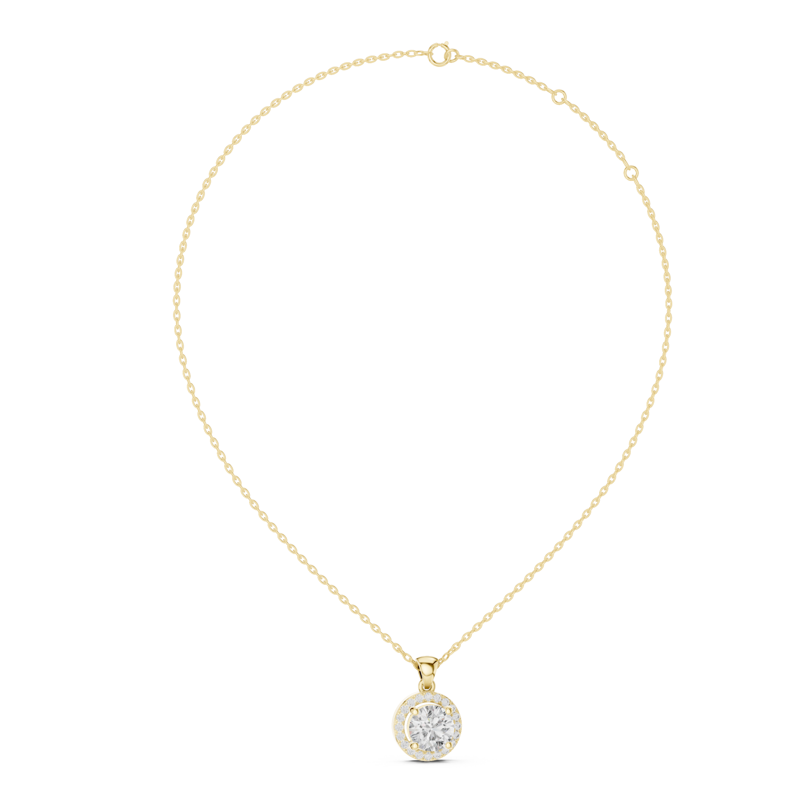  Gold Serene Bloom Light Reflection Pendant Left View