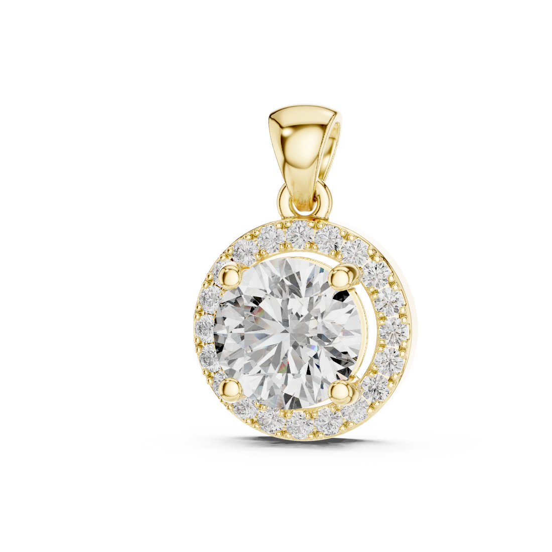 Gold Serene Bloom Light Reflection Pendant Right View