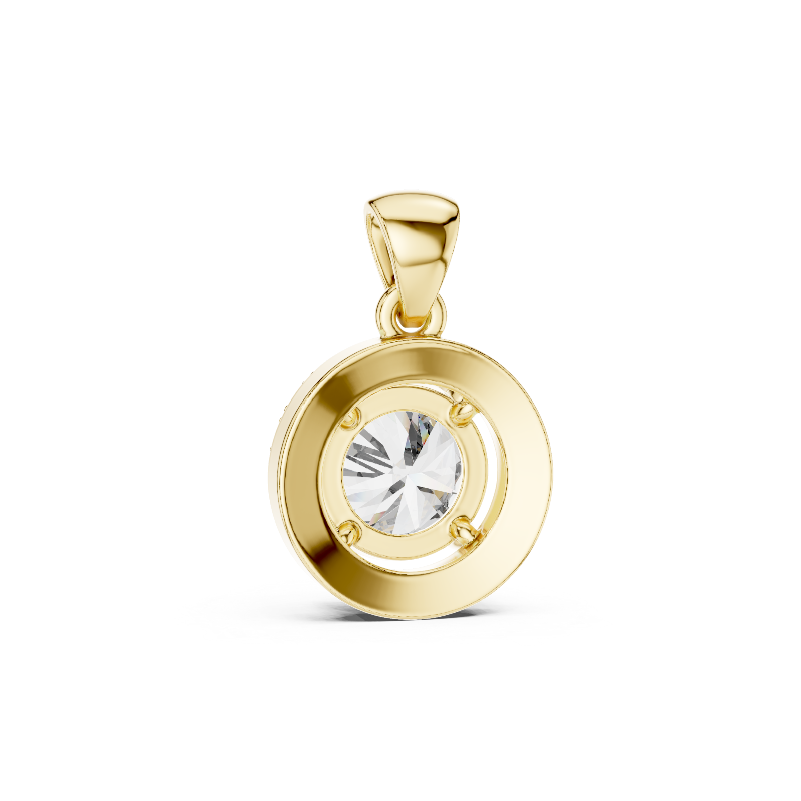  Gold Serene Bloom Light Reflection Pendant Front View