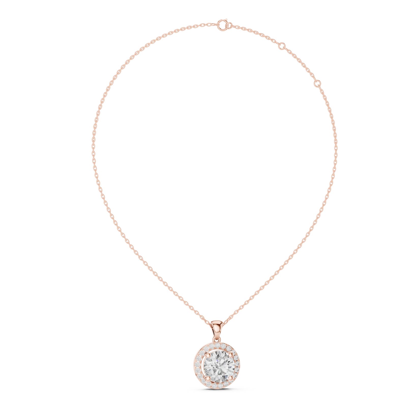  Rose Gold Lustrous Opulence Whisper Pendant Left View