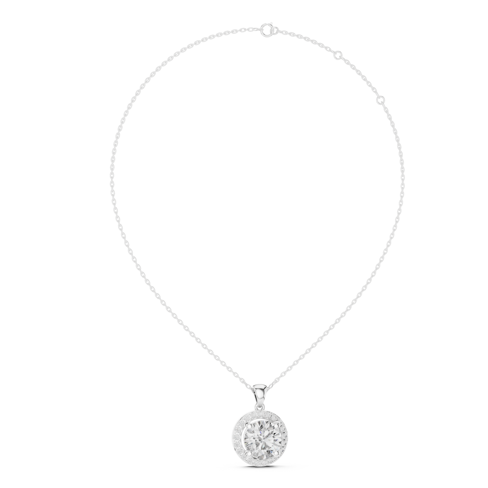  White Gold Lustrous Opulence Whisper Pendant Left View