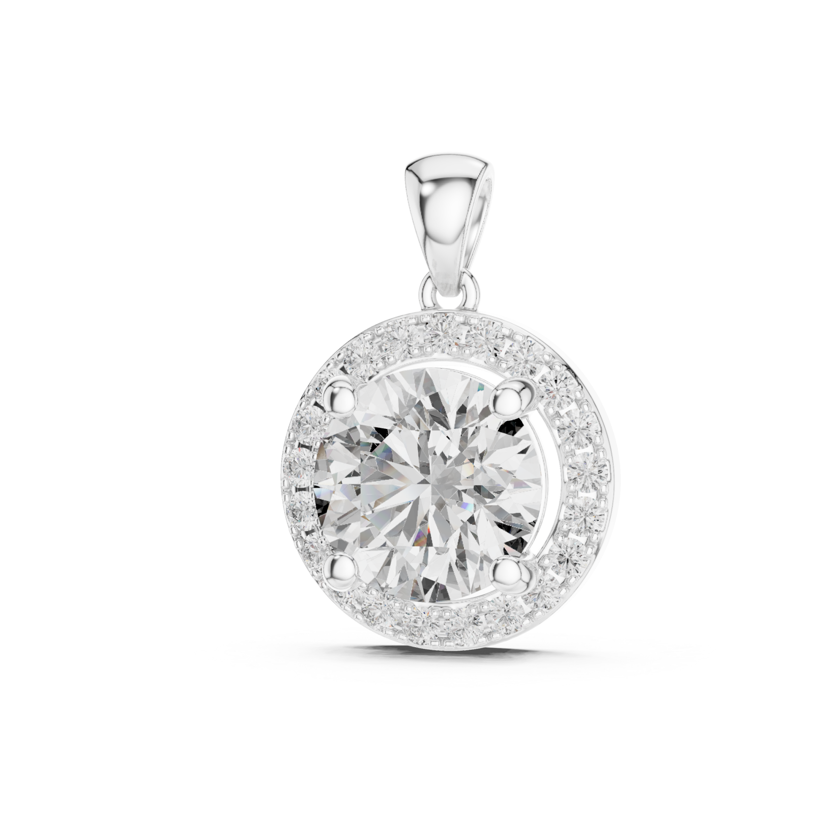  White Gold Lustrous Opulence Whisper Pendant Right View