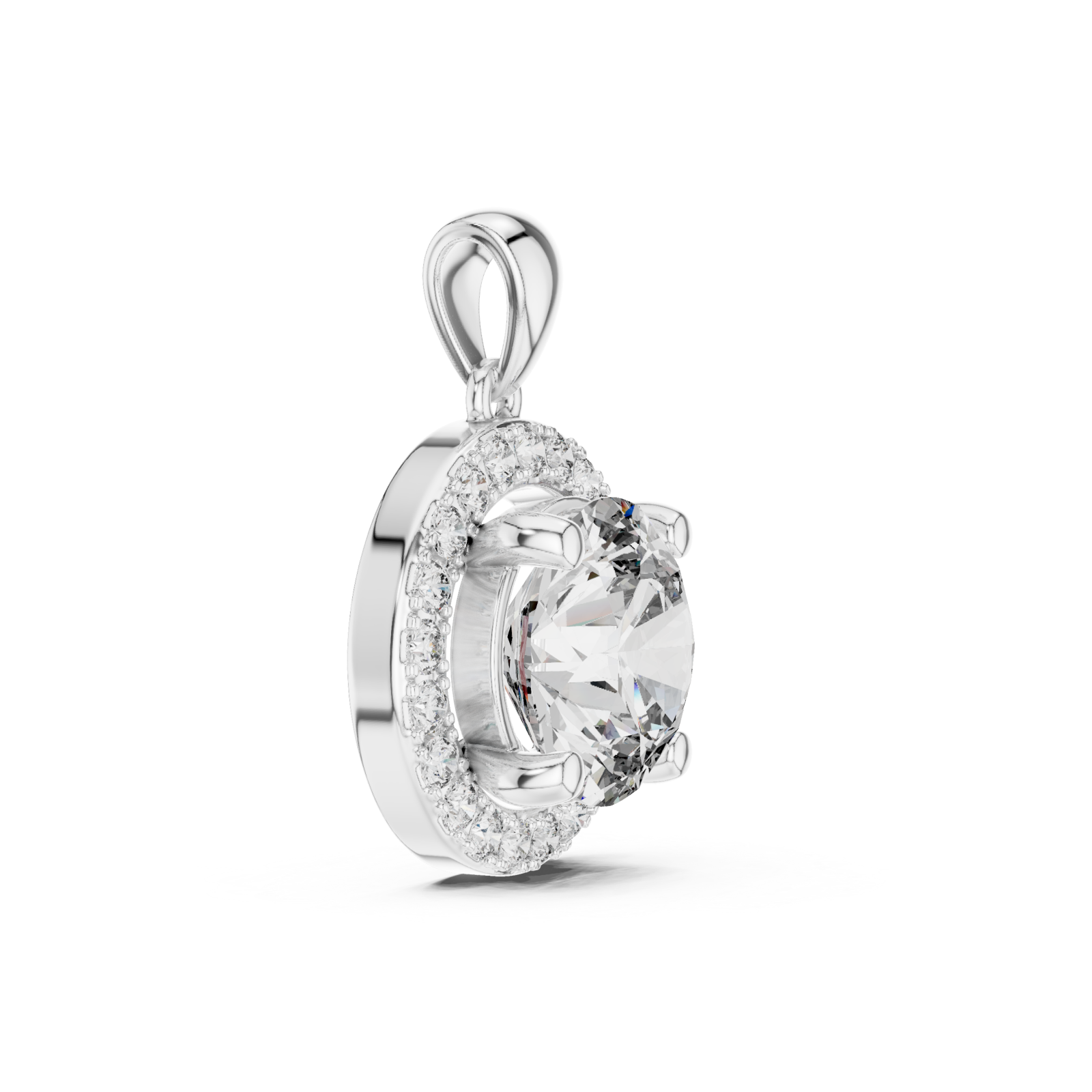  White Gold Lustrous Opulence Whisper Pendant Side View