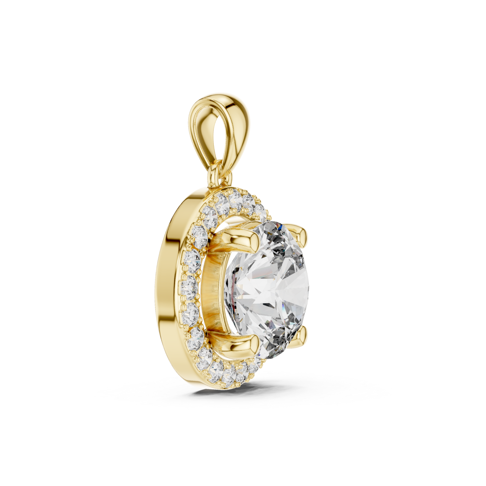  Gold Lustrous Opulence Whisper Pendant Side View