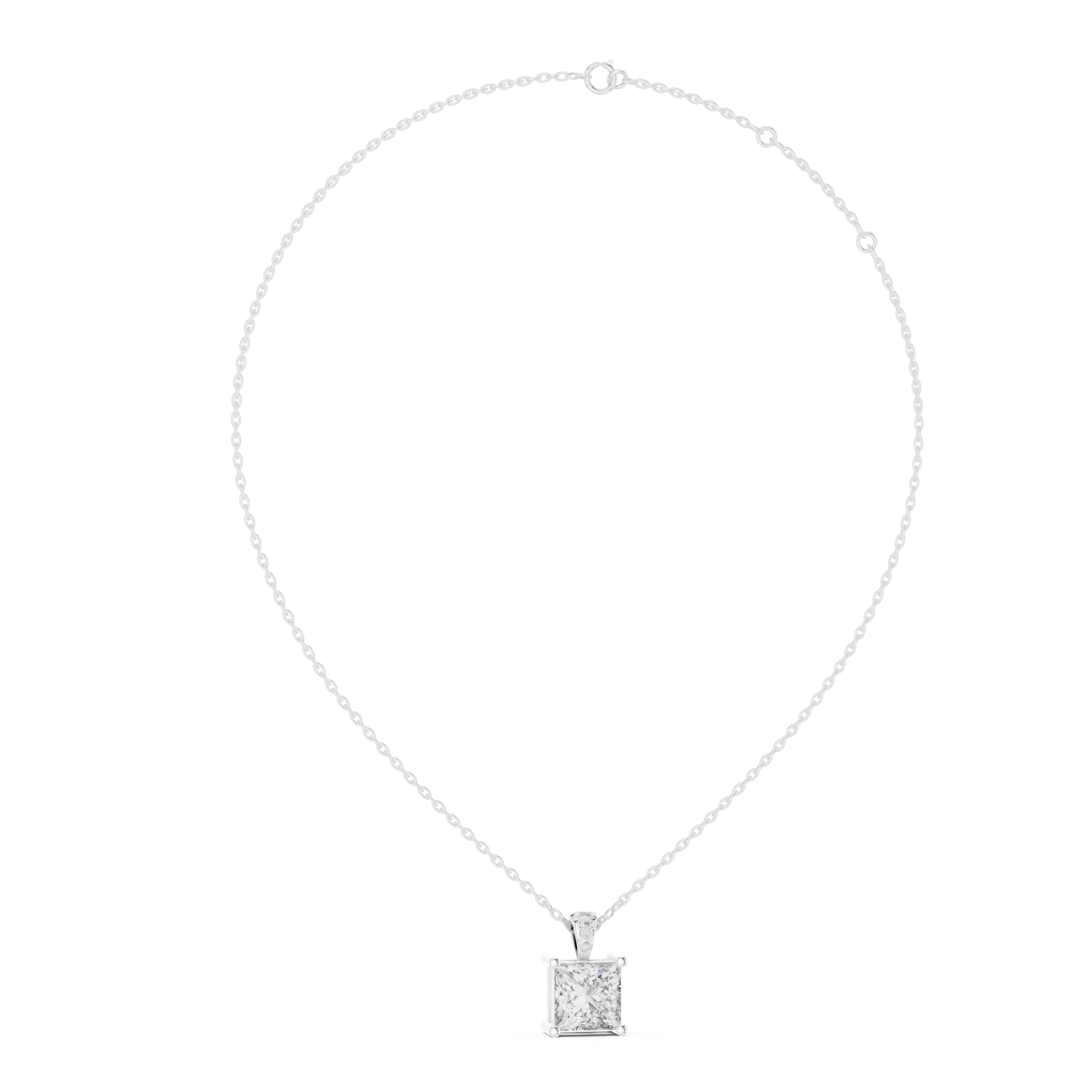  White Gold Infinite Brilliance Centerpiece Pendant Left View