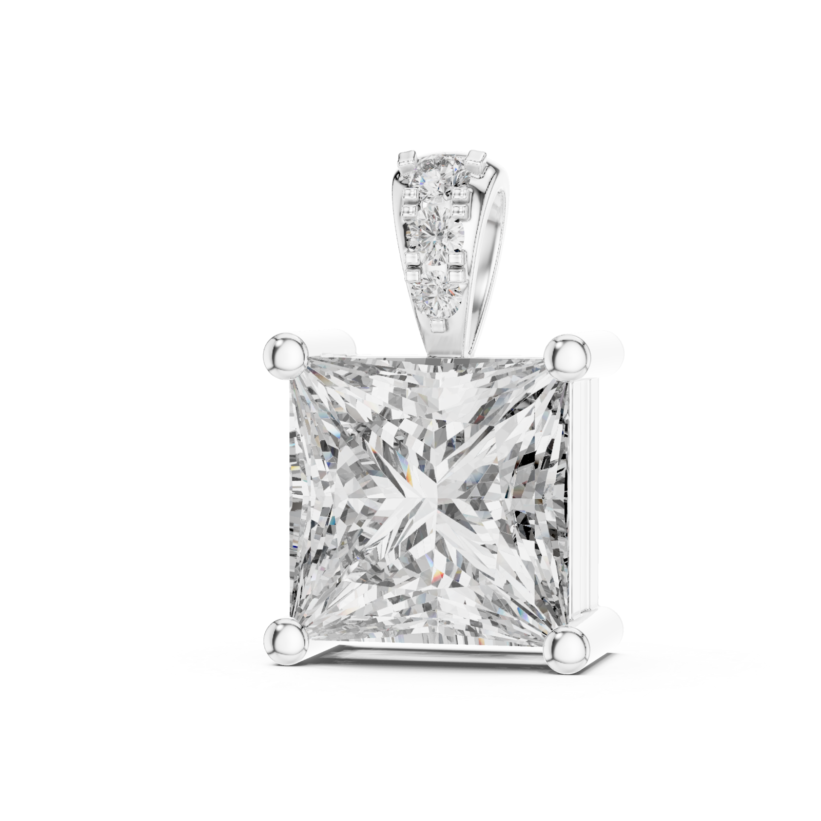  White Gold Infinite Brilliance Centerpiece Pendant Right View