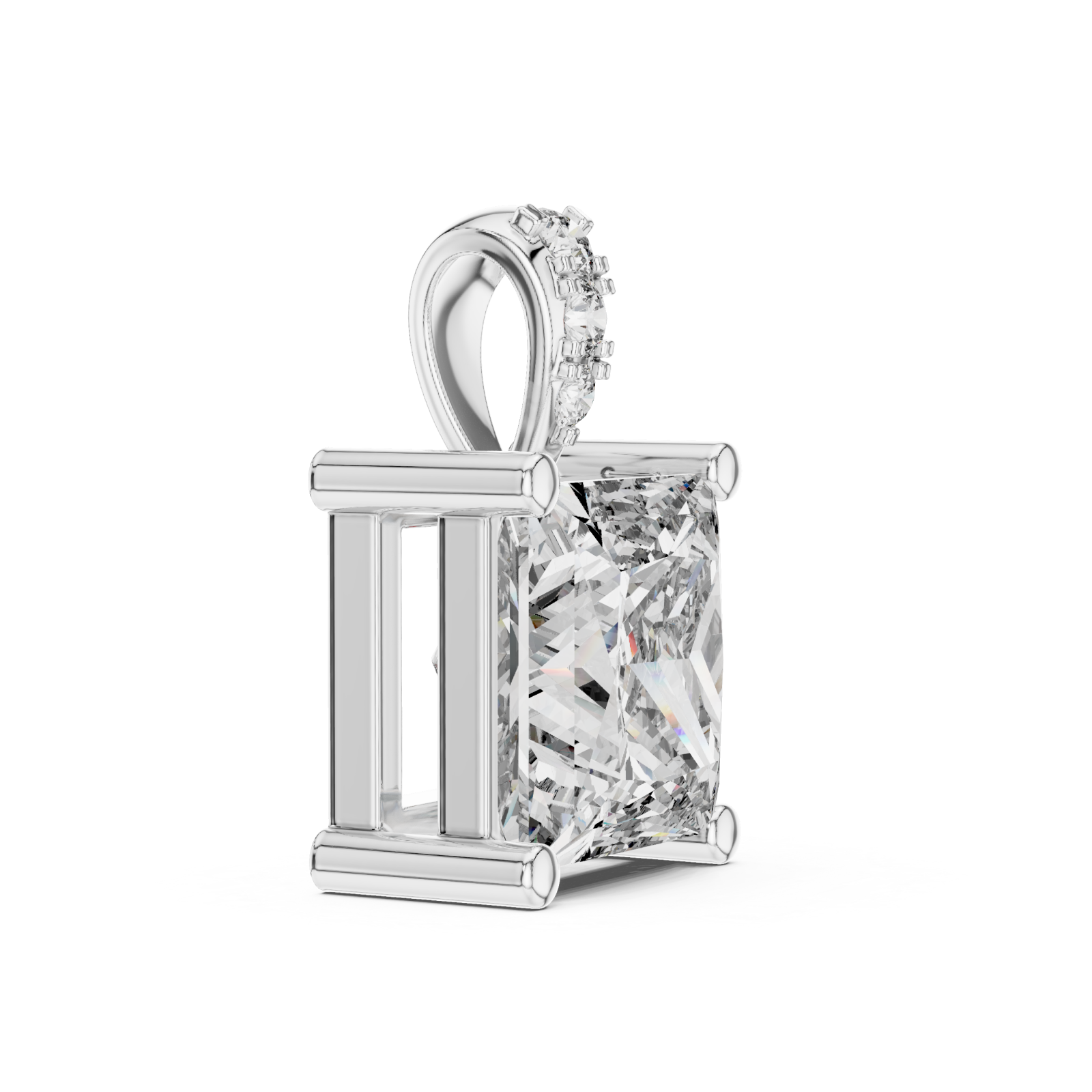  White Gold Infinite Brilliance Centerpiece Pendant Side View