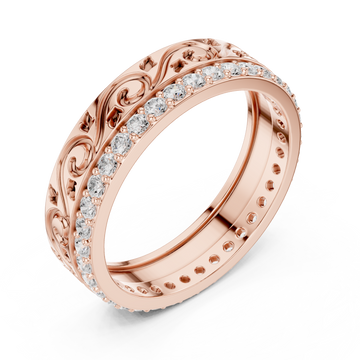  Rose Gold Majestic Fleur Ribbon Eternity Band Right View