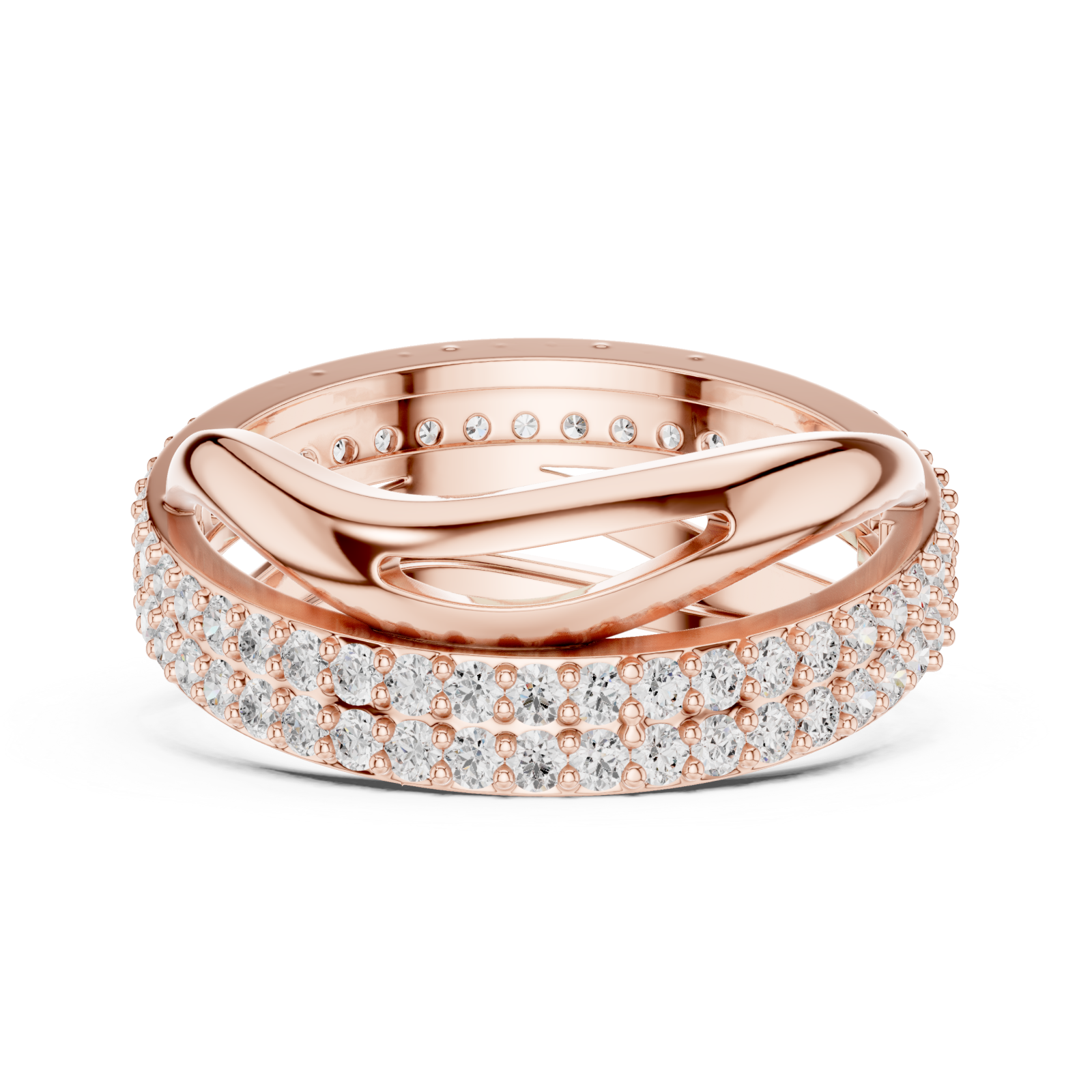  Rose Gold Twilight Embrace Sparkling Charm Band Side View