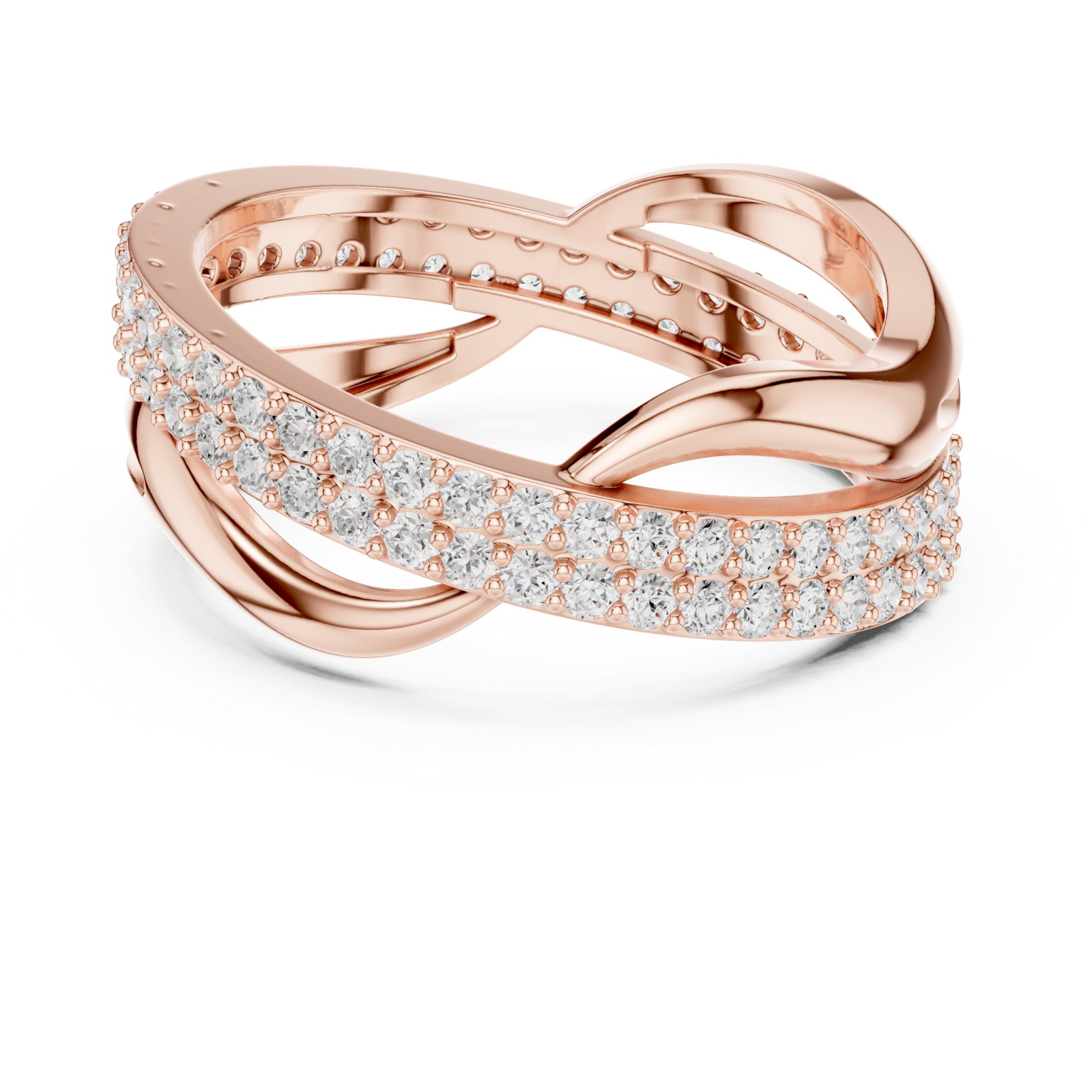  Rose Gold Twilight Embrace Sparkling Charm Band Front View