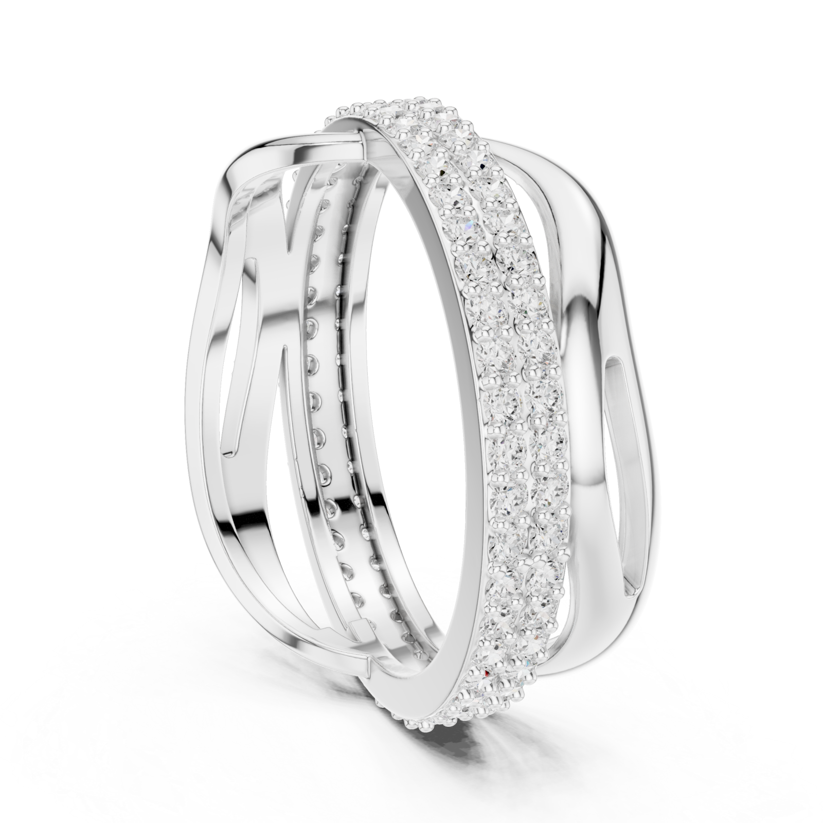  White Gold Twilight Embrace Sparkling Charm Band Left View