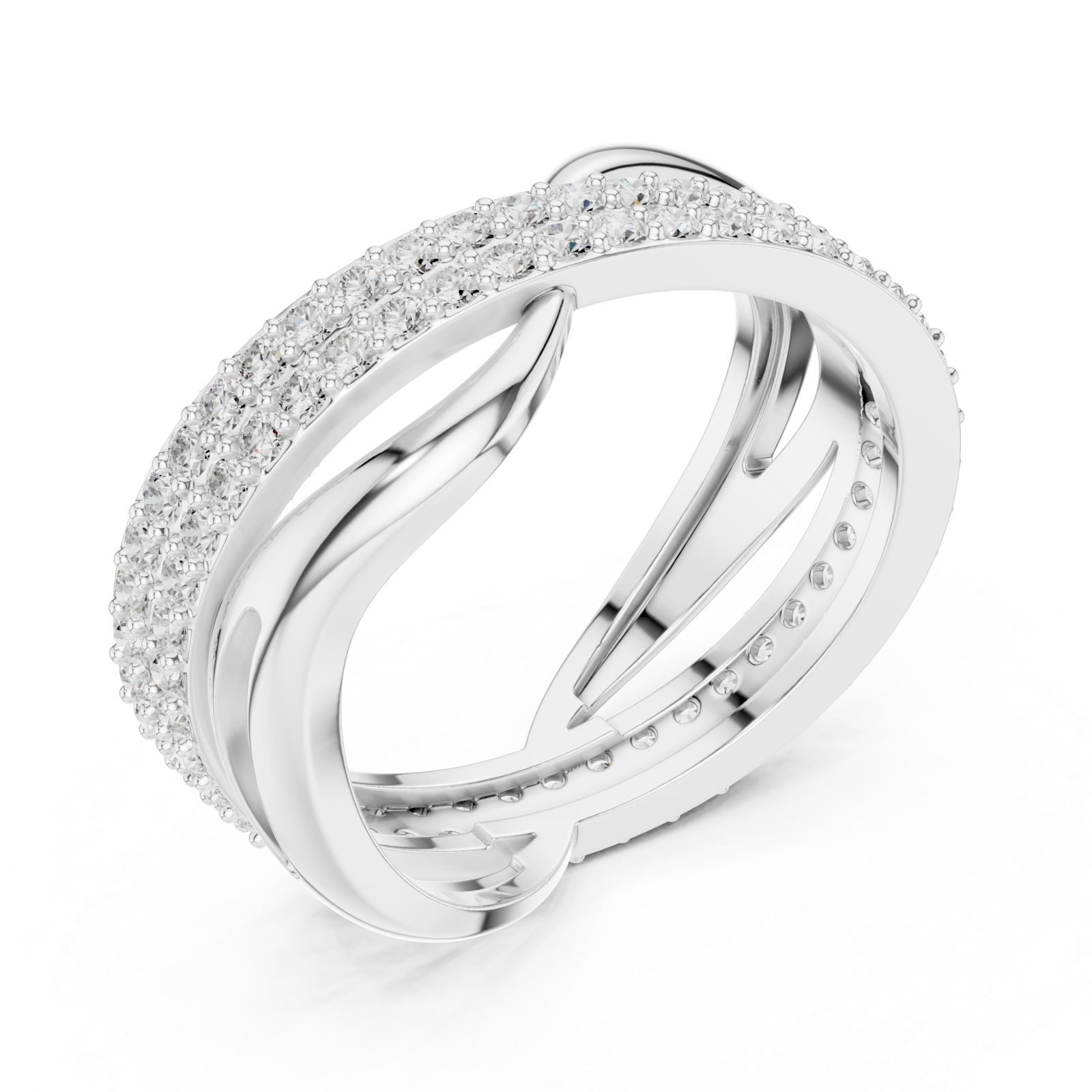  White Gold Twilight Embrace Sparkling Charm Band Right View