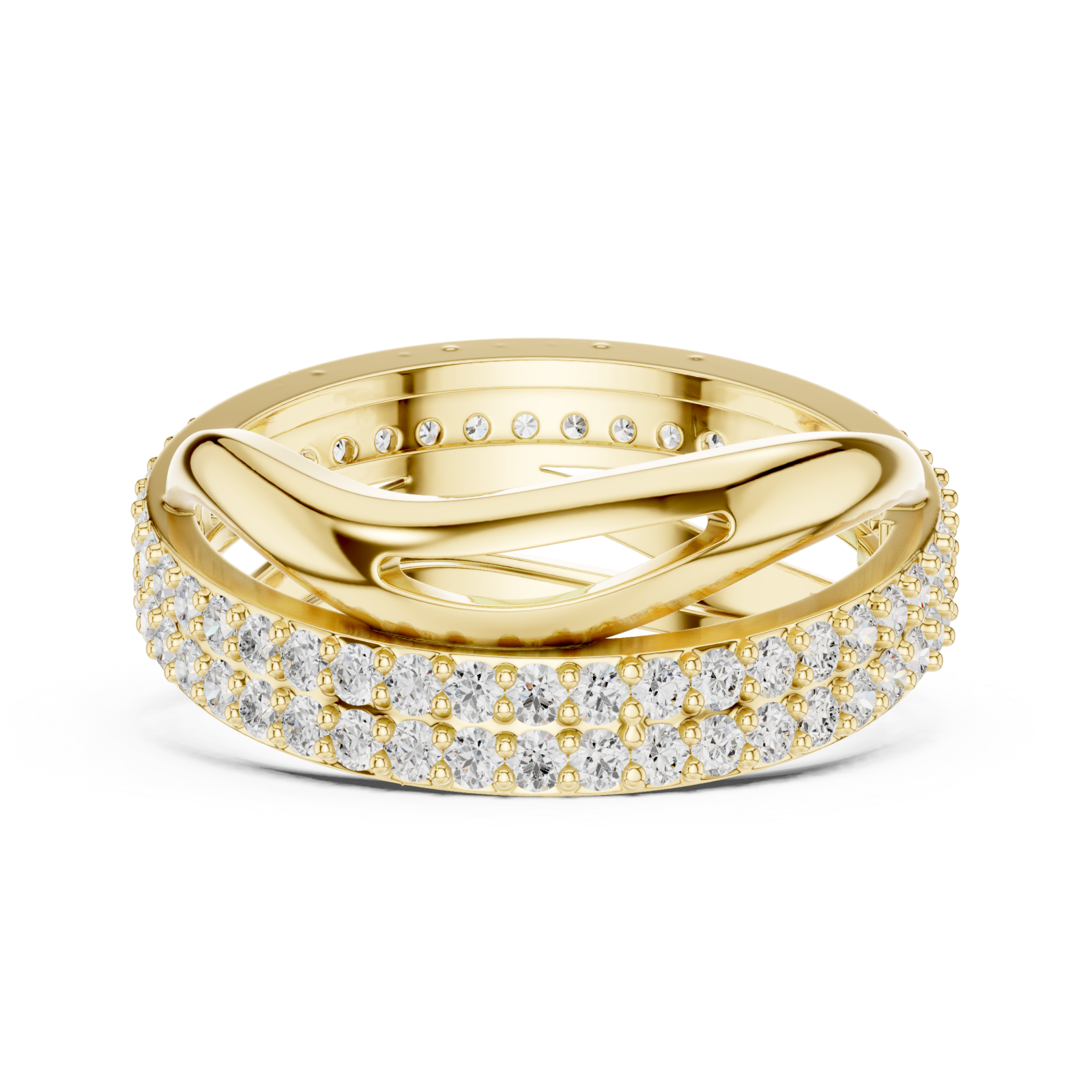  Gold Twilight Embrace Sparkling Charm Band Side View