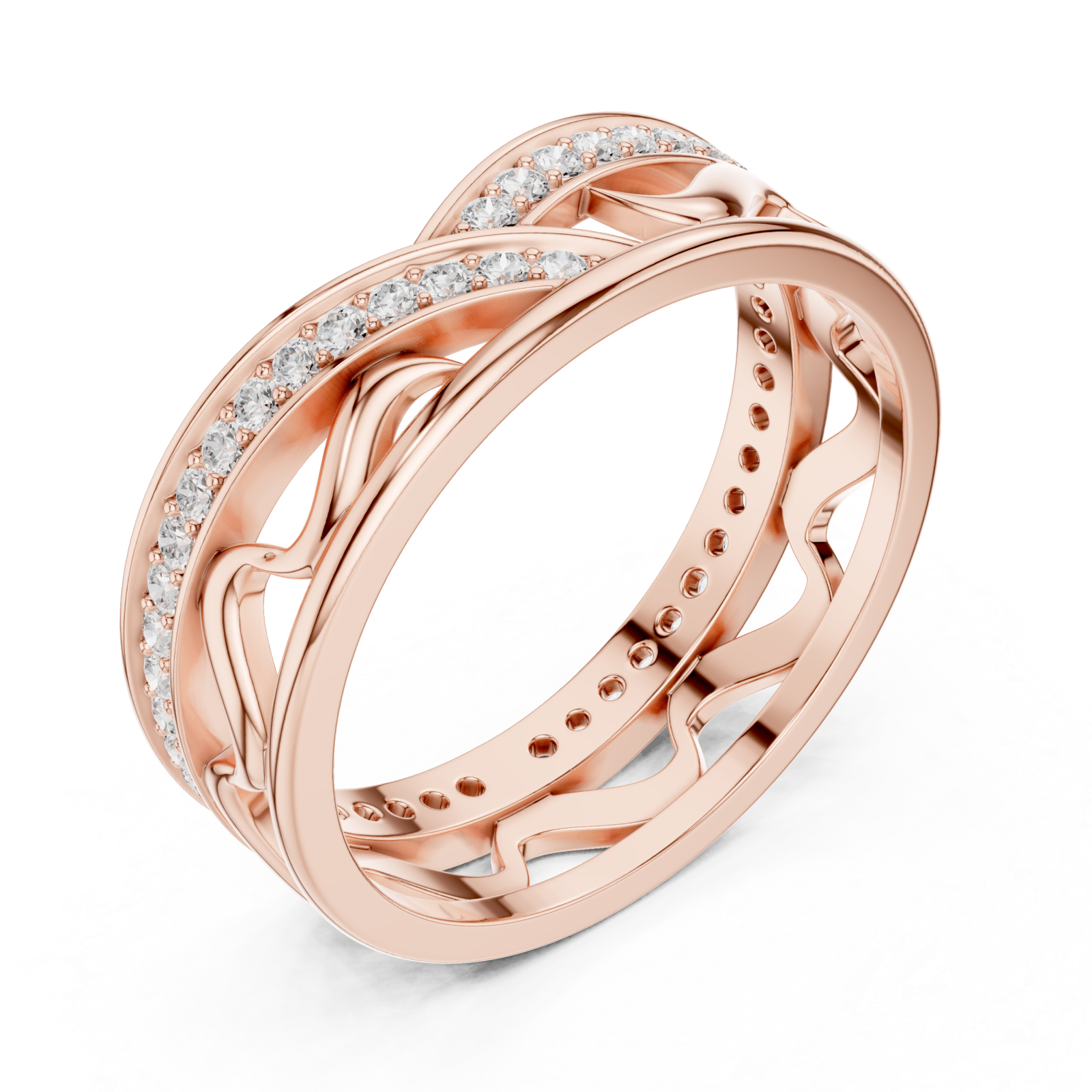  Rose Gold Celestial Infinity Dual Band Artistic Ring Right View