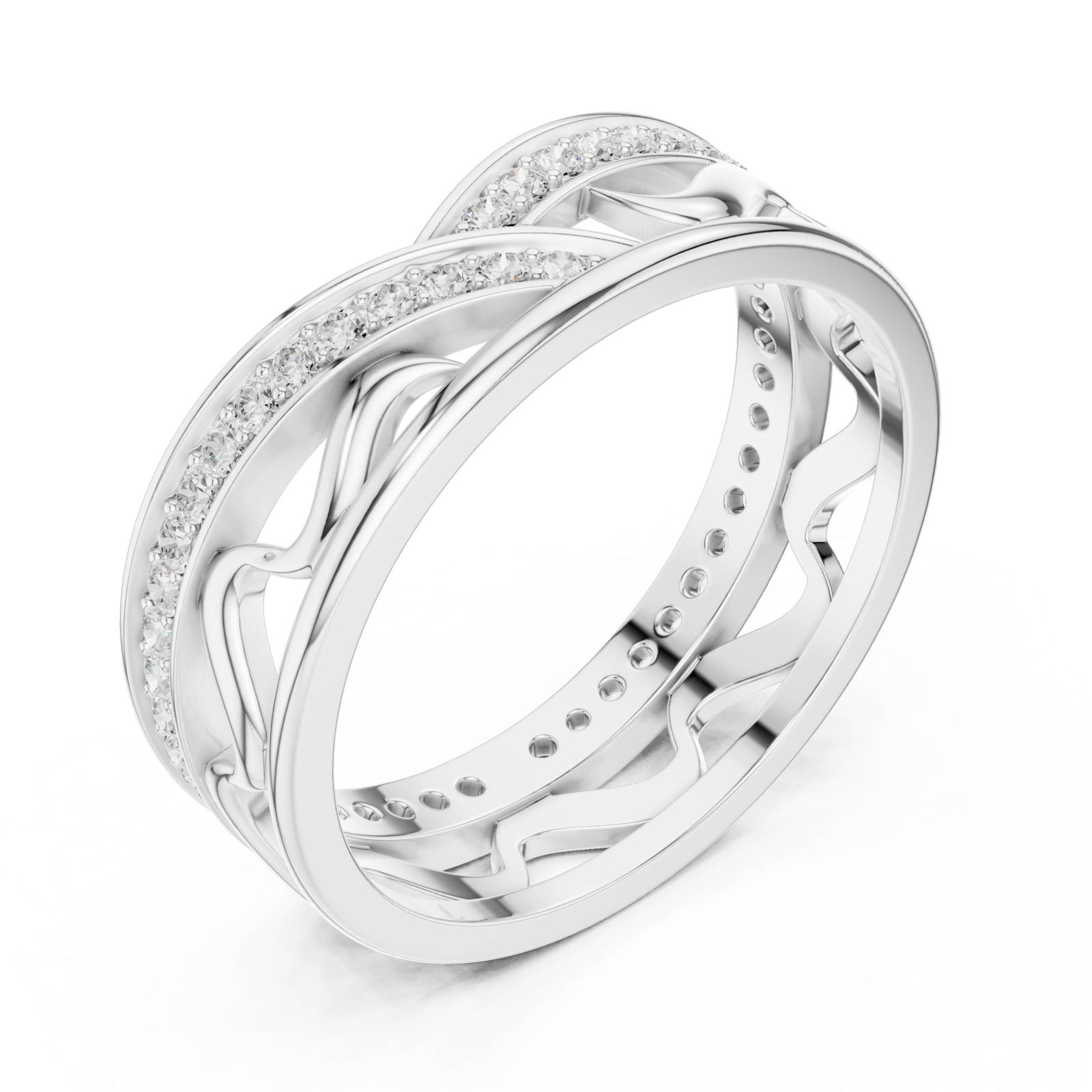  White Gold Celestial Infinity Dual Band Artistic Ring Right View