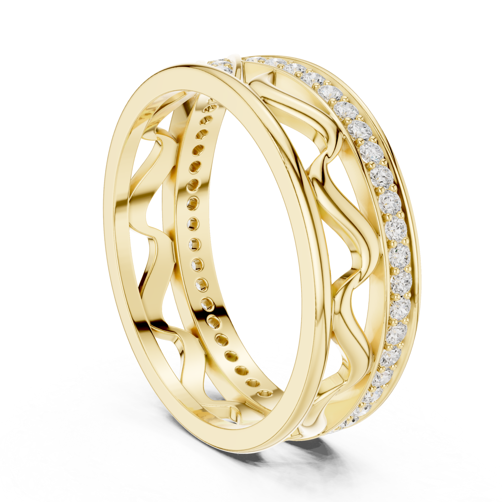  Gold Celestial Infinity Dual Band Artistic Ring Left View