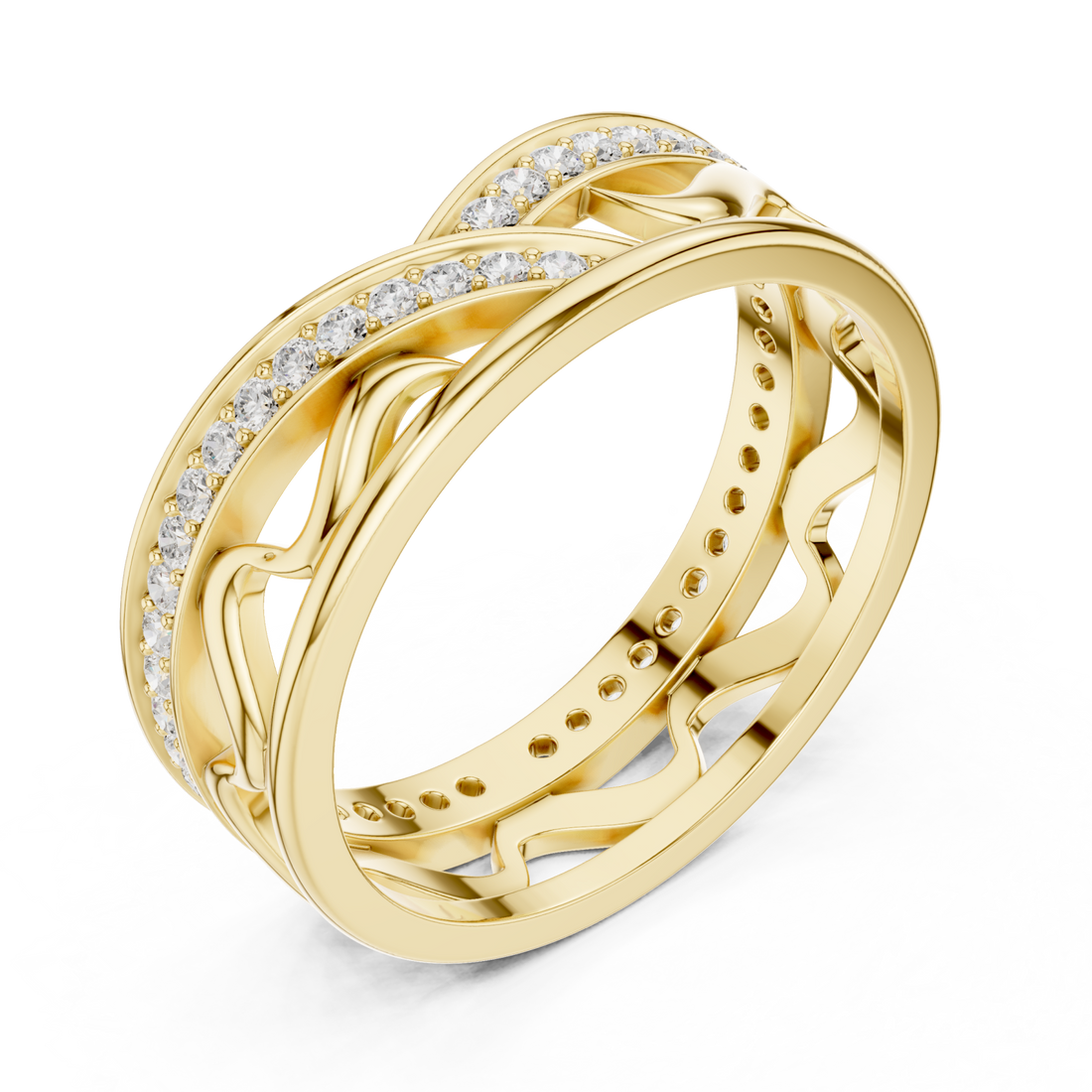 Gold Celestial Infinity Dual Band Artistic Ring Right View