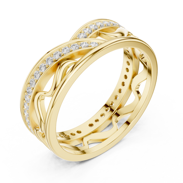 Gold Celestial Infinity Dual Band Artistic Ring Right View