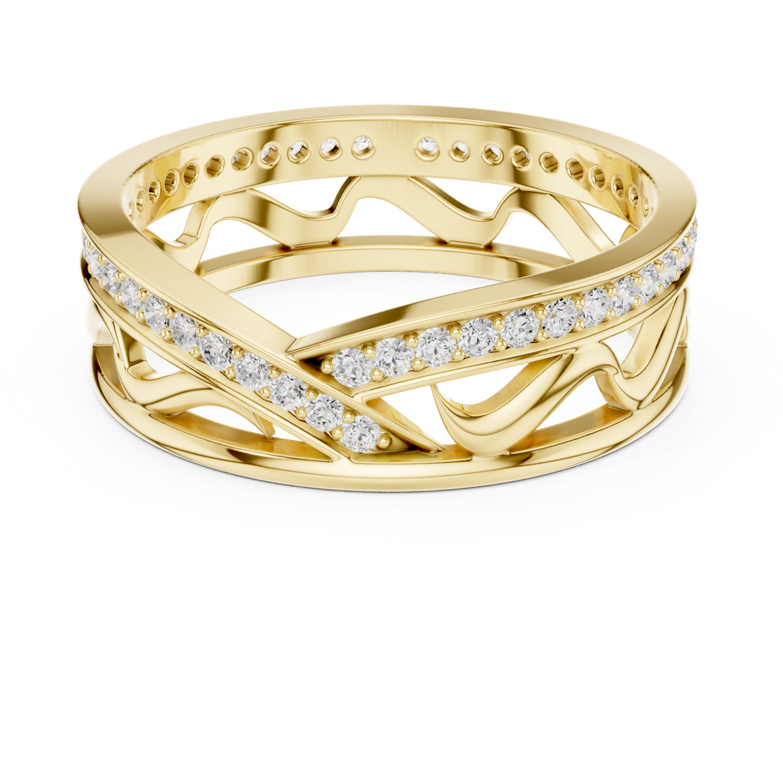 Gold Celestial Infinity Dual Band Artistic Ring Right View