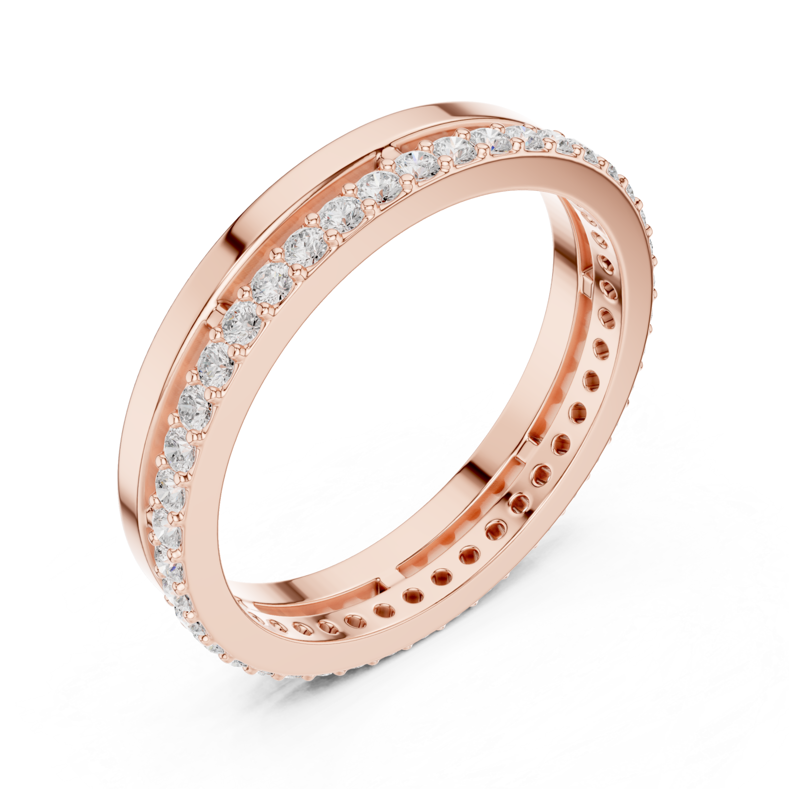  Rose Gold Luminous Charm Slim Stacking Ring Right View