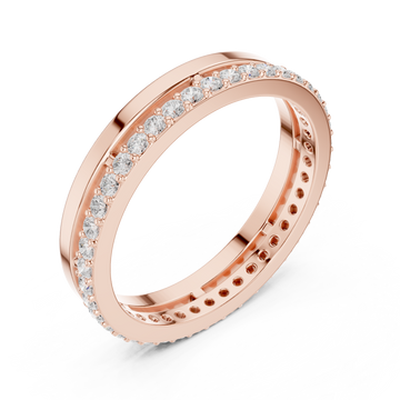  Rose Gold Luminous Charm Slim Stacking Ring Right View