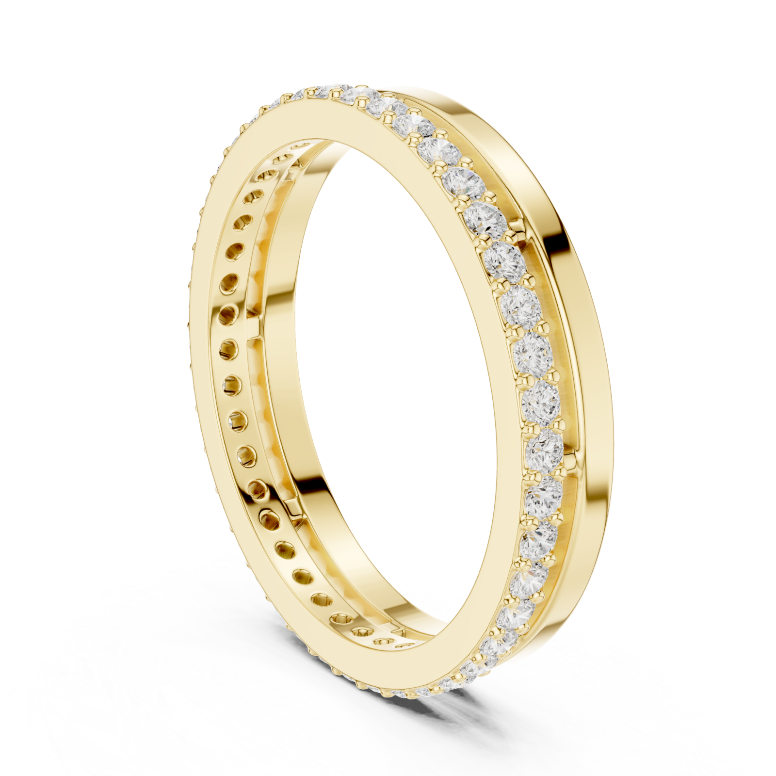  Gold Luminous Charm Slim Stacking Ring Left View