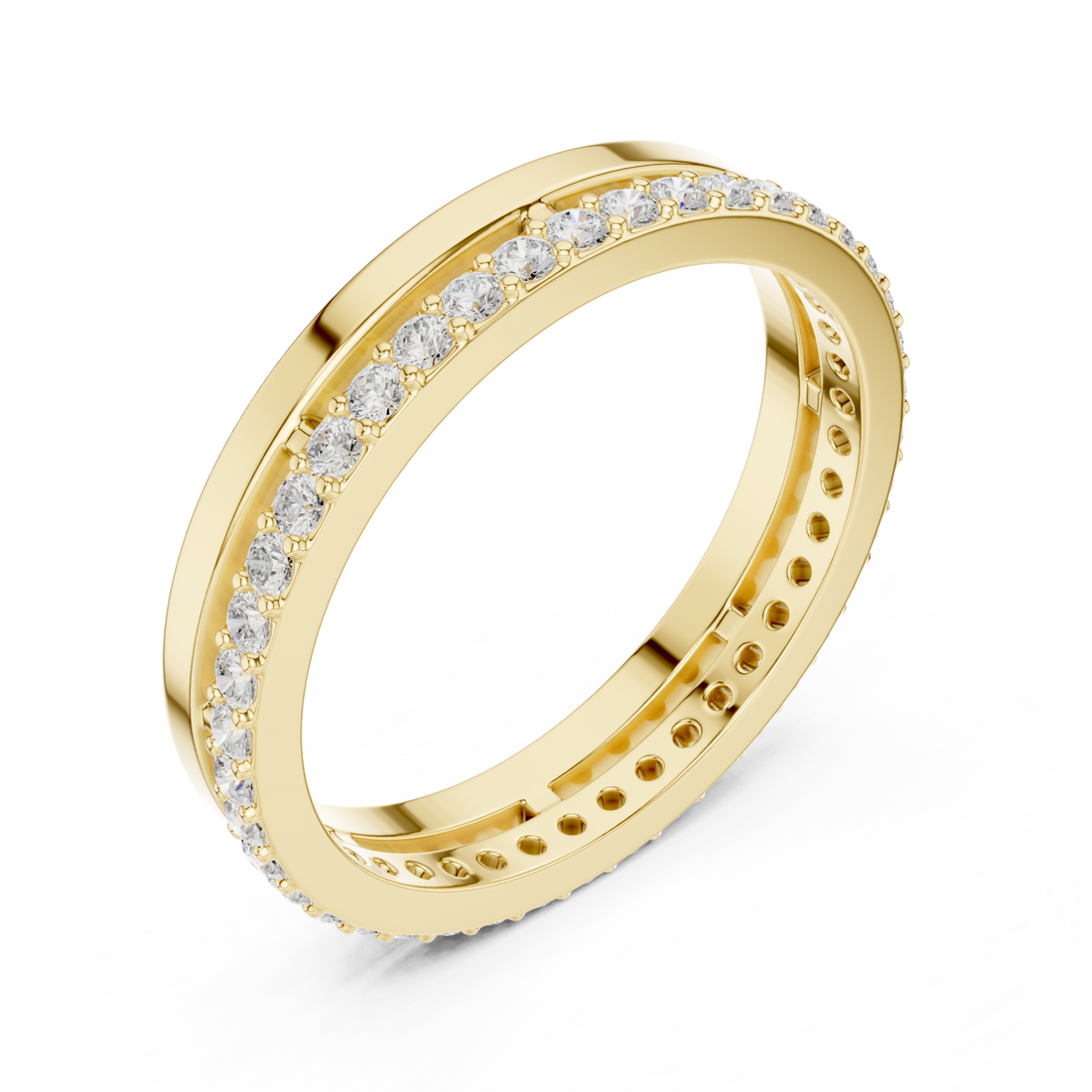Gold Luminous Charm Slim Stacking Ring Right View