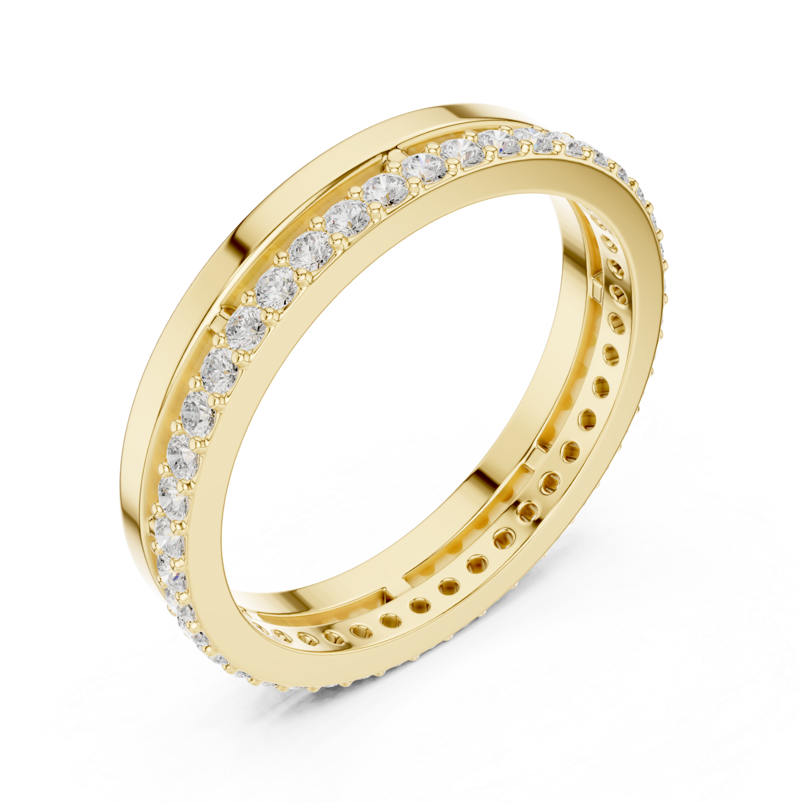 Gold Luminous Charm Slim Stacking Ring Right View