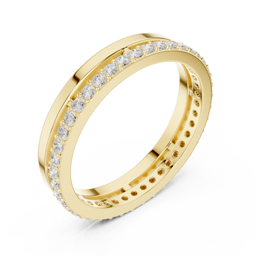Gold Luminous Charm Slim Stacking Ring Right View