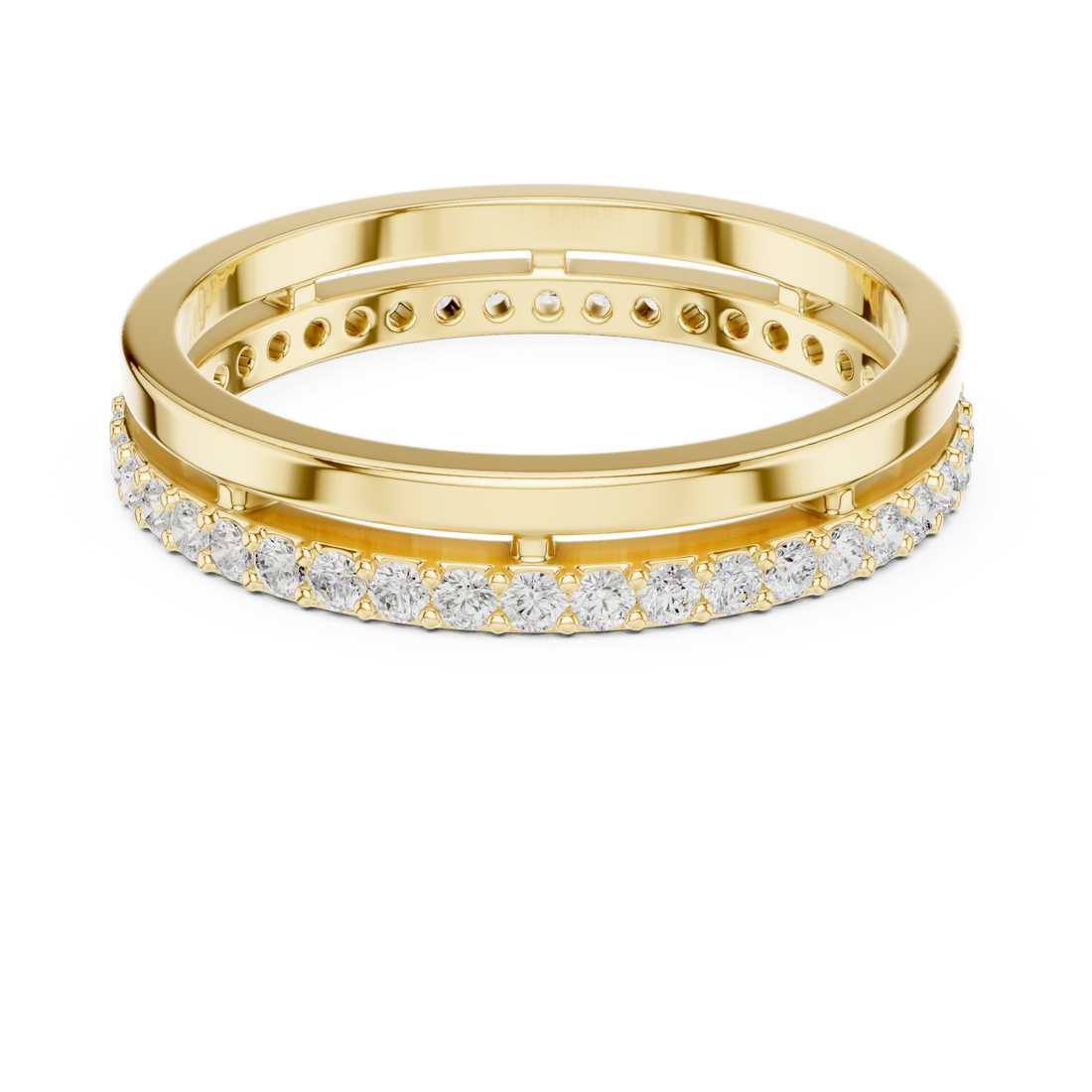 Gold Luminous Charm Slim Stacking Ring Right View