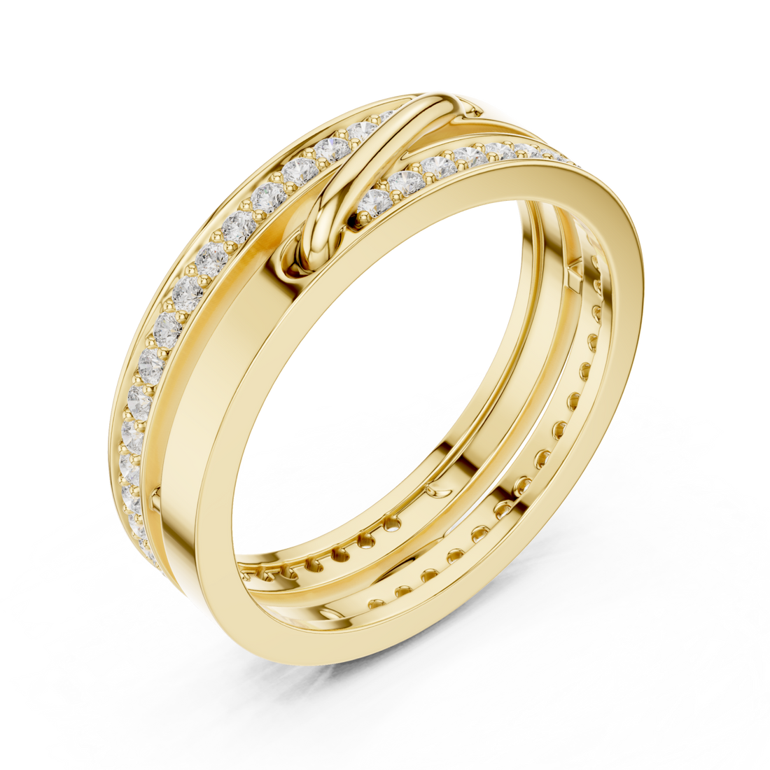 Gold Celestial Embrace Interlocking Statement Ring Right View