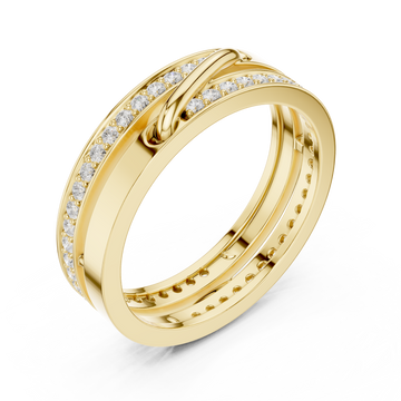 Gold Celestial Embrace Interlocking Statement Ring Right View