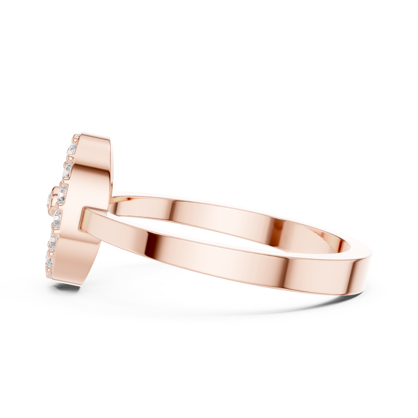  Rose Gold Luminous Embrace Monogram Ring Side View