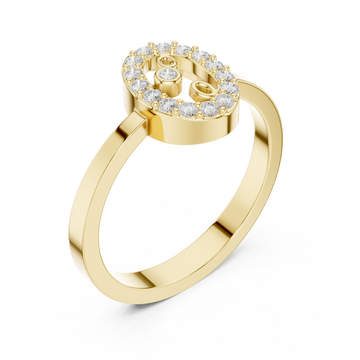Gold Luminous Embrace Monogram Ring Right View
